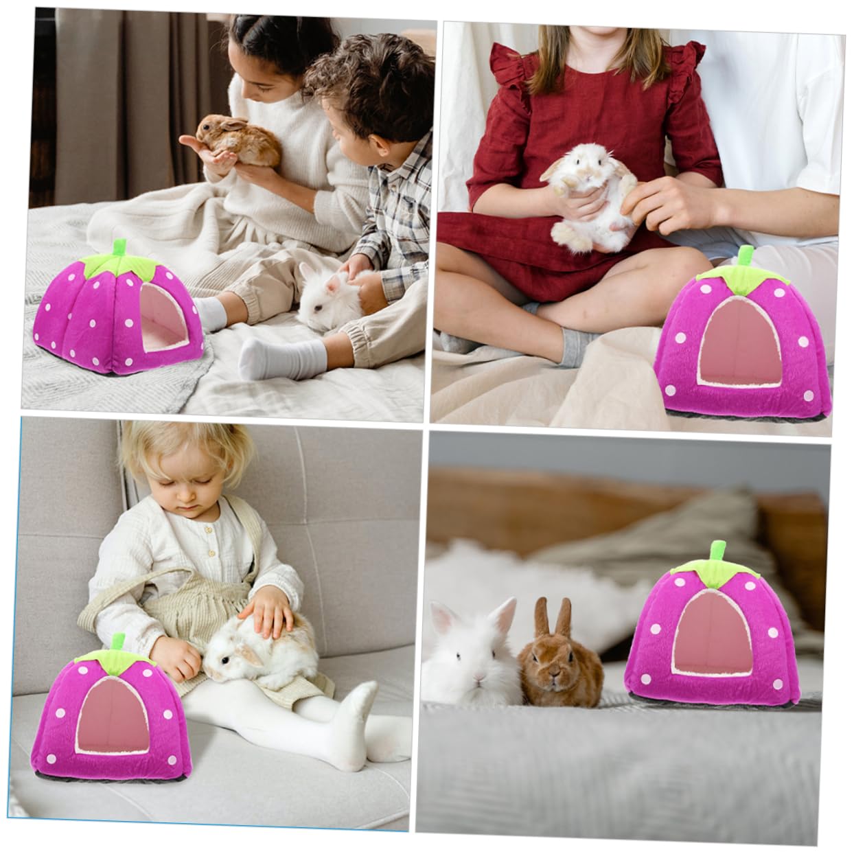 ibasenice Refugio de Hámster de Tela Forma de Dibujos Animados, Cama Cómoda y Cálida para Cobayas y Roedores, Lavable para Dormir y Jugar