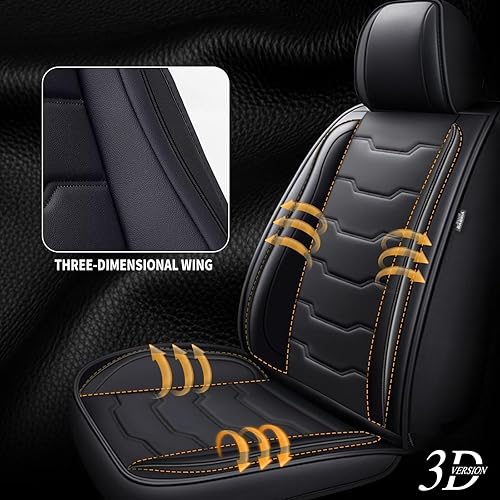 Miniatura 4 de DISUTOGO Fundas de asiento delantero de automóvil para Honda Pilot 2005-2016, cuero sintético impermeable, compatible con bolsa de aire compatible