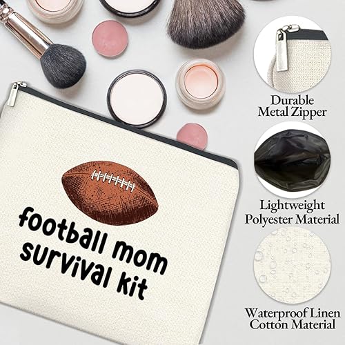 Miniatura 3 de TSUYAWU Regalos para amantes del fútbol para mujeres, bolsa de maquillaje de futbol para mamá, regalo para jugador de fútbol americano, regalos para