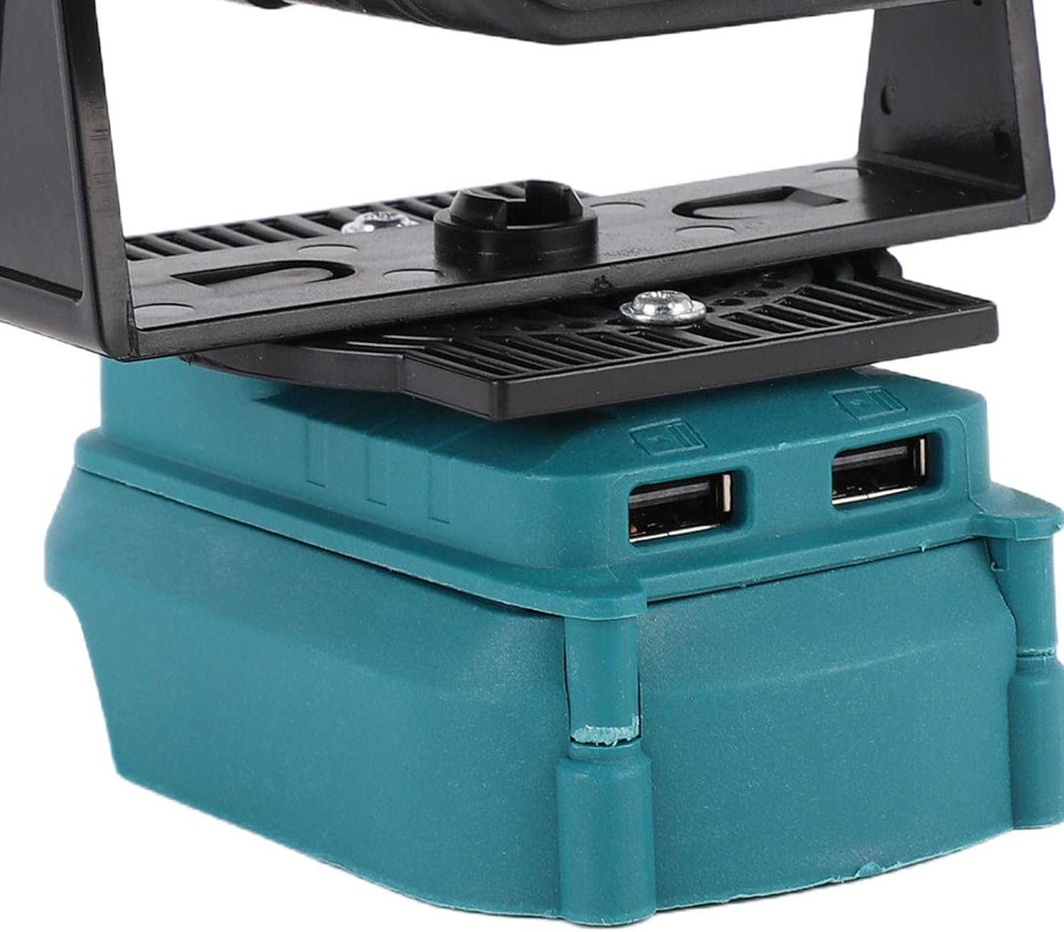 Constant Temperature Space Heater, Portable 200W Electric Heater with 2 Temp Settings and Dual USB Ports, Fit for BL1850 BL1840 BL1830 BL1430 BL1820 Lithium Ion Battery