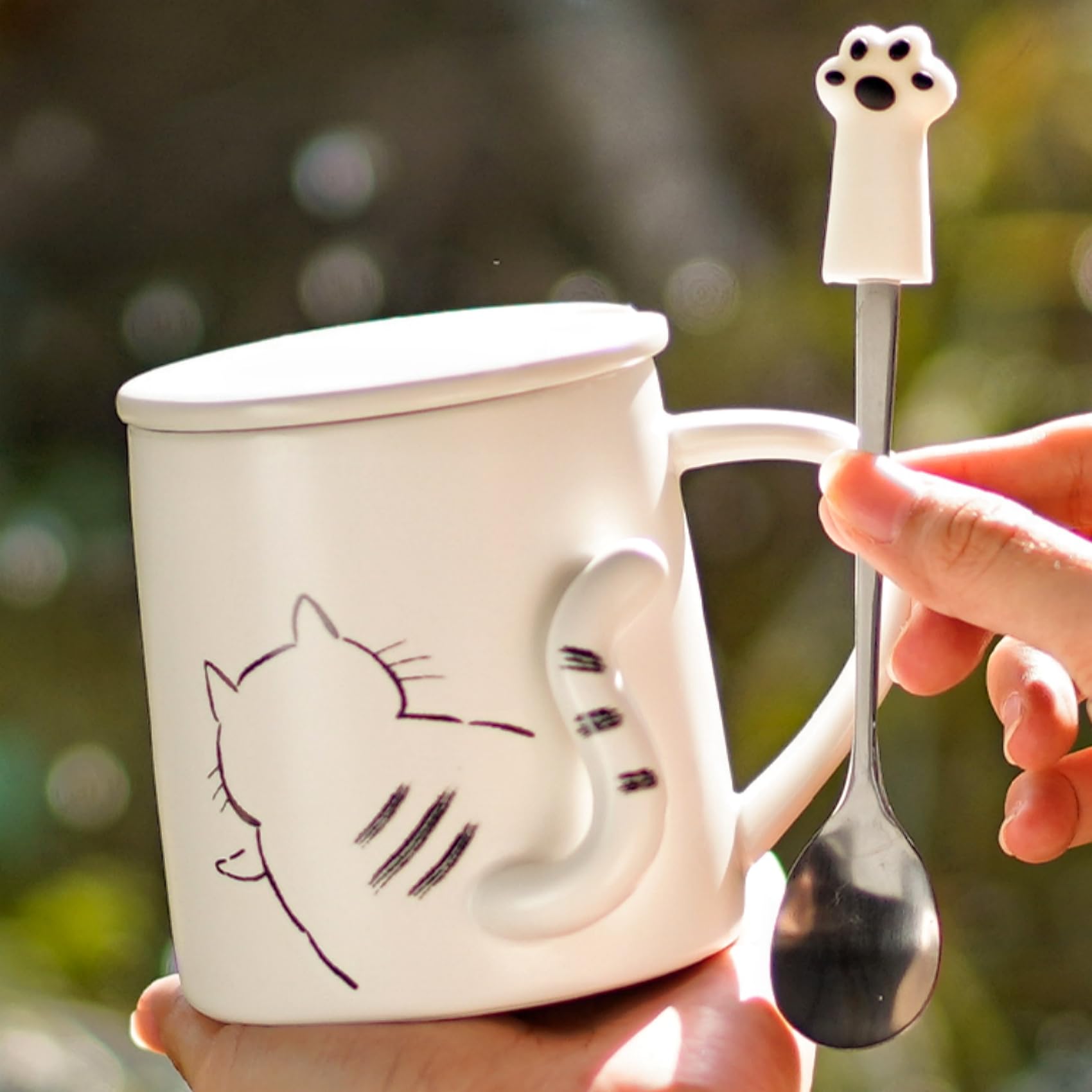 Amazon.co.jp: vonghome マグカップ スプーンセット フタ付き