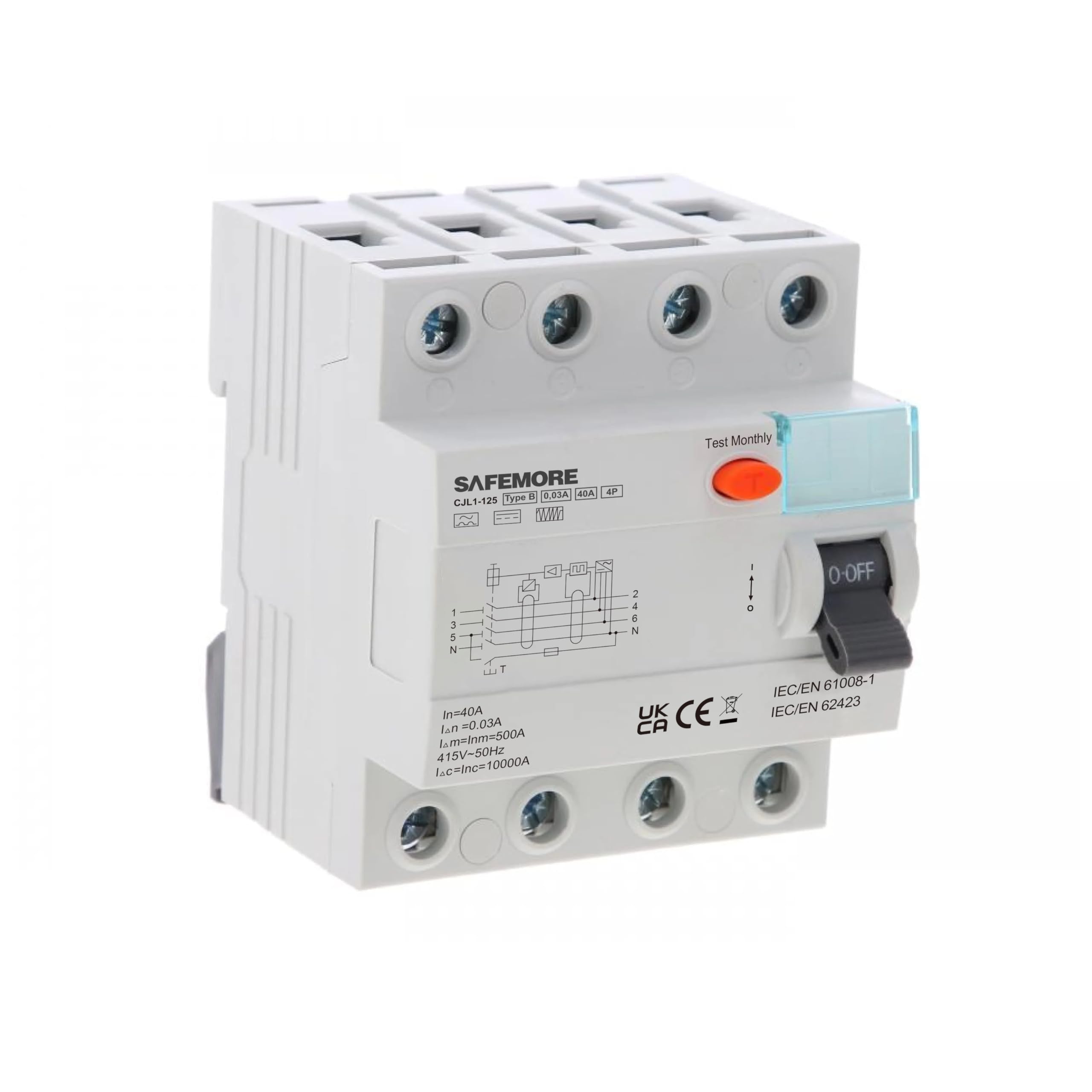 FI Circuit Breaker 40 A 30 MA Type B RCD Residual Current Circuit Breaker Wallbox E-Car All-Current Sensitive - View #8