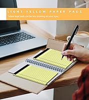 Vista 4 de Blocs de notas amarillos, paquete de 12 blocs legales de 4x6 pulgadas, bloc de notas de papel rayado, blocs de notas perforados, blocs de escritura