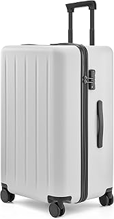 Large Luggage Suitcase with Wheels, Check-in 24 Inch Harside Bag with 70/30 Split, Wet Dry Separation, TSA Lock for Travel, Women, Checked-Medium Hard Shell Trunk (White)