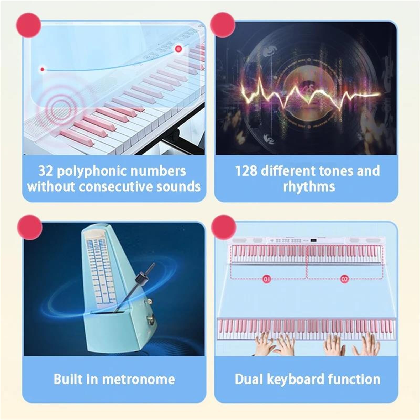 Profesjonalne Pianino Elektroniczne 88 Klawiszy Organy Elektroniczne Dla Początkujących Profesjonalny Przenośny Keyboard Instrumenty Muzyczne(Type3)