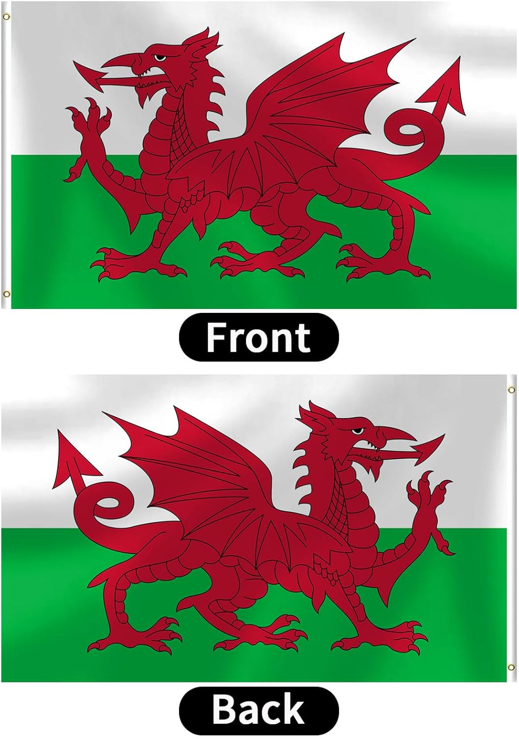 Wales Flag 3x5 FT Heavy Duty Welsh Flag Double Stitched Vivid Color Fade Proof Outdoor Decor With Brass Grommets(Wales) - Image 4
