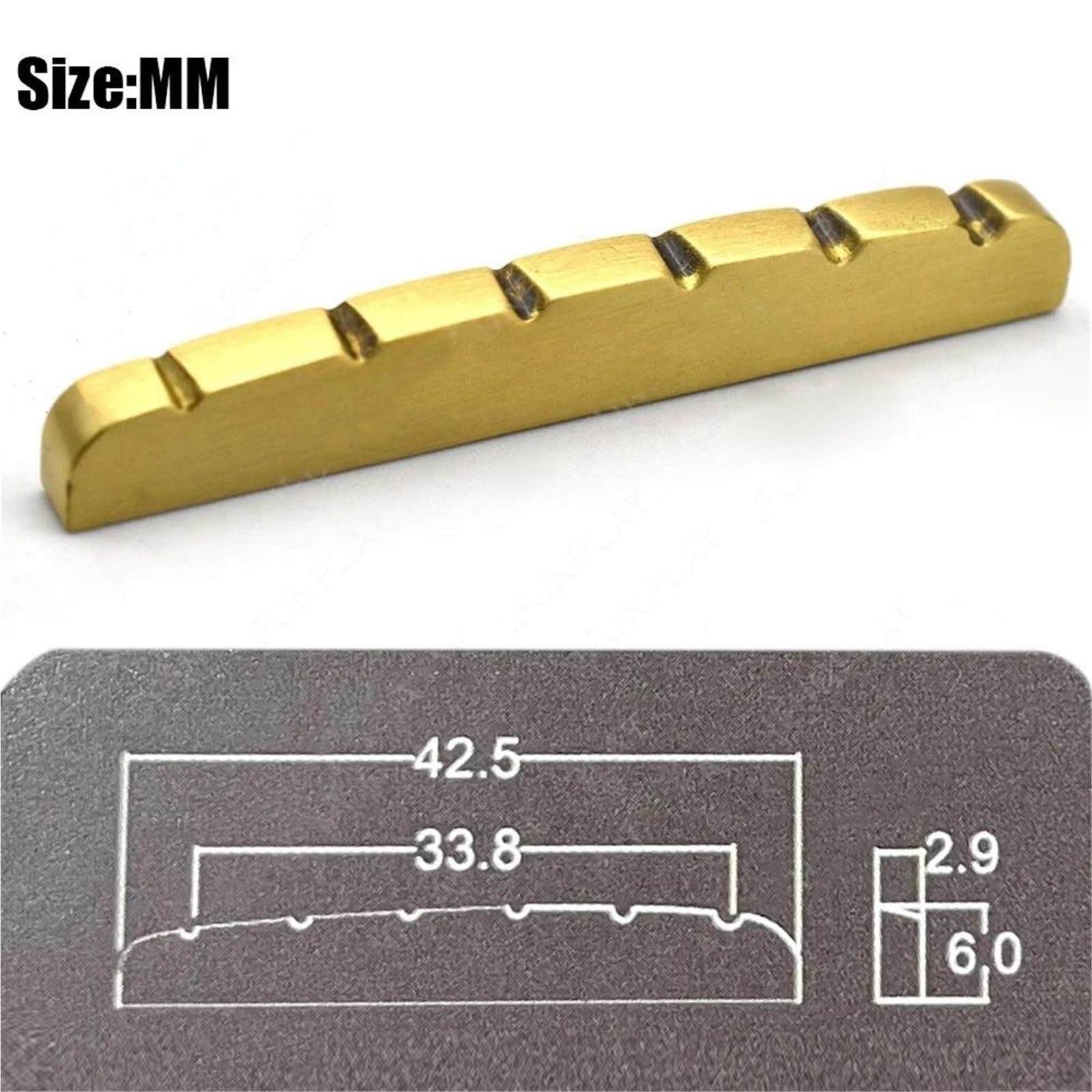 Nakrętka Gitary 10 Szt Mosiężna Nakrętka Mostkowa Do Gitary Elektrycznej Basowej 42,5/38 MM Części Zamienne Regulacji Dzielonej(Size 3)