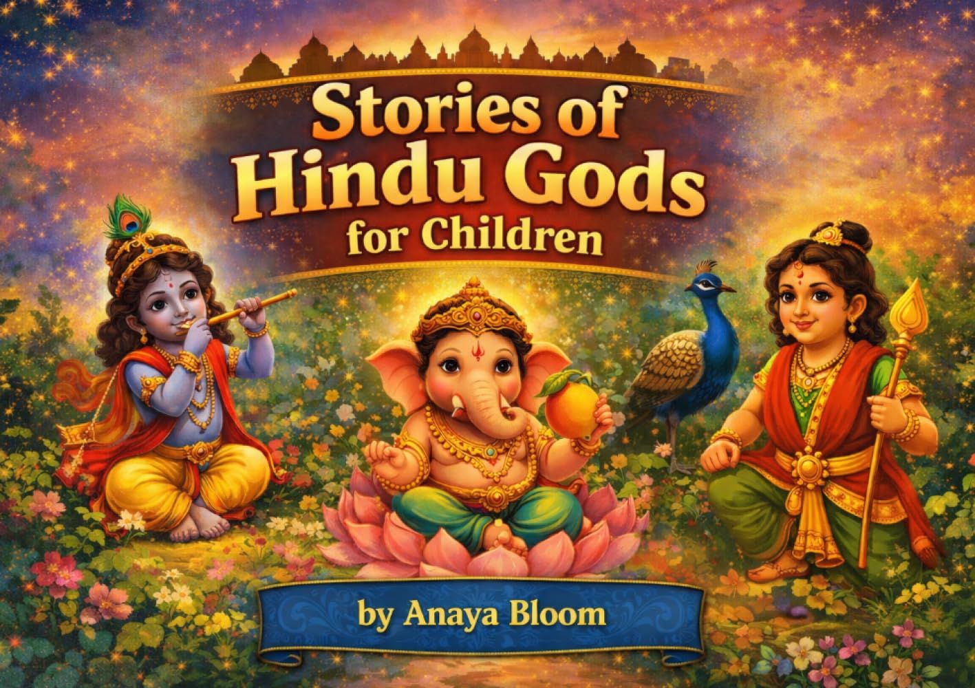 Stories of Hindu Gods for kids: Illustrated Stories of Ganesha, Krishna & Murugan for Kids