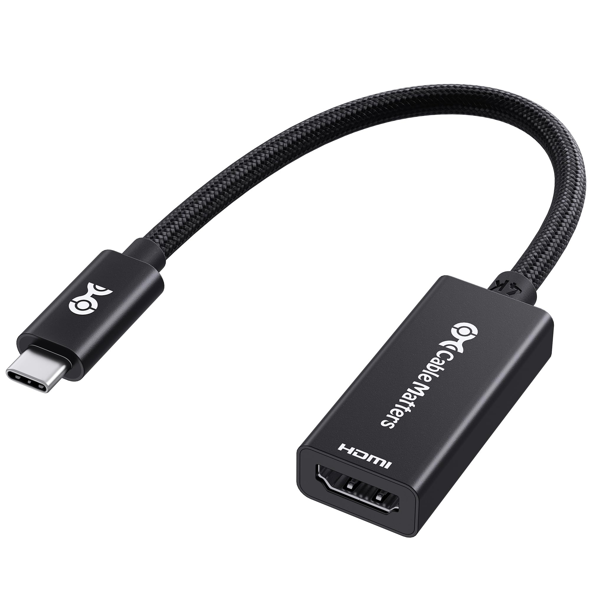 Cable Matters Adattatore USB C HDMI in Alluminio, 4K@60Hz, 1440p@144Hz, HDR, Adattatore da USB C a HDMI per iPhone 17/16/15, Laptop, Tablet, TV e Monitor