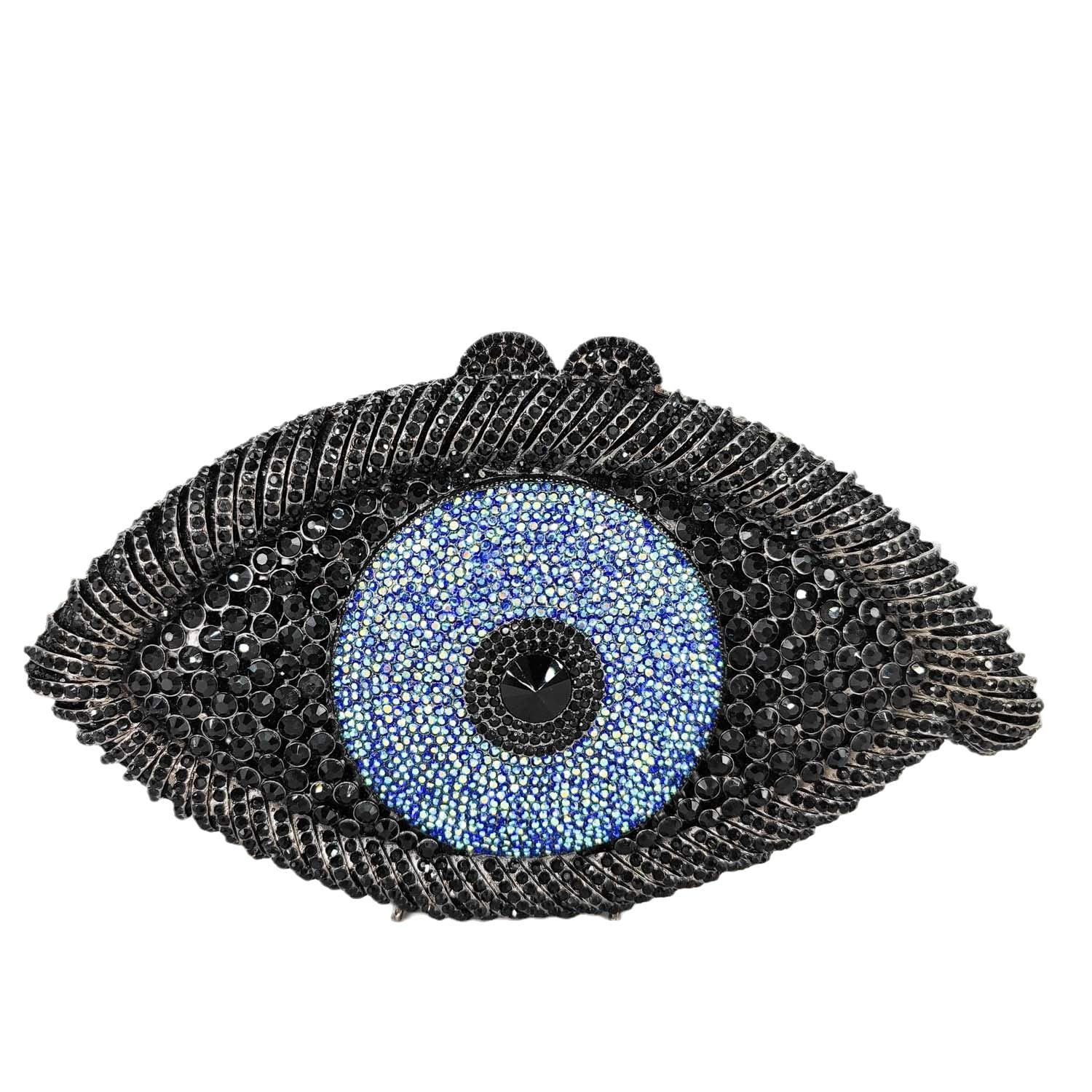 Boutique De FGG Evil Eye Clutch Purse for Women Glitter Evening Bags Crystal Clutch Party Dinner Rhinestone Handbag,Mini