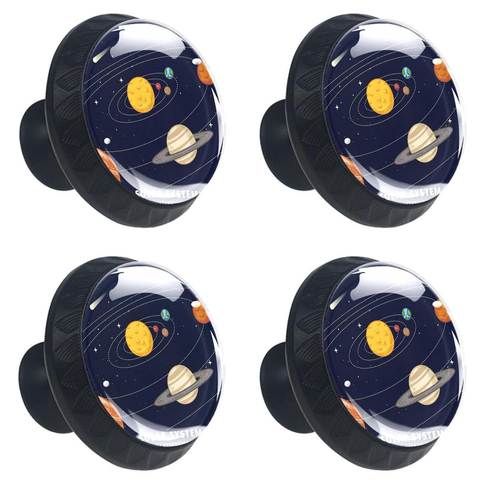 Boutons de tiroir en cristal de 30 mm au design astronomique pour mobilier élégant