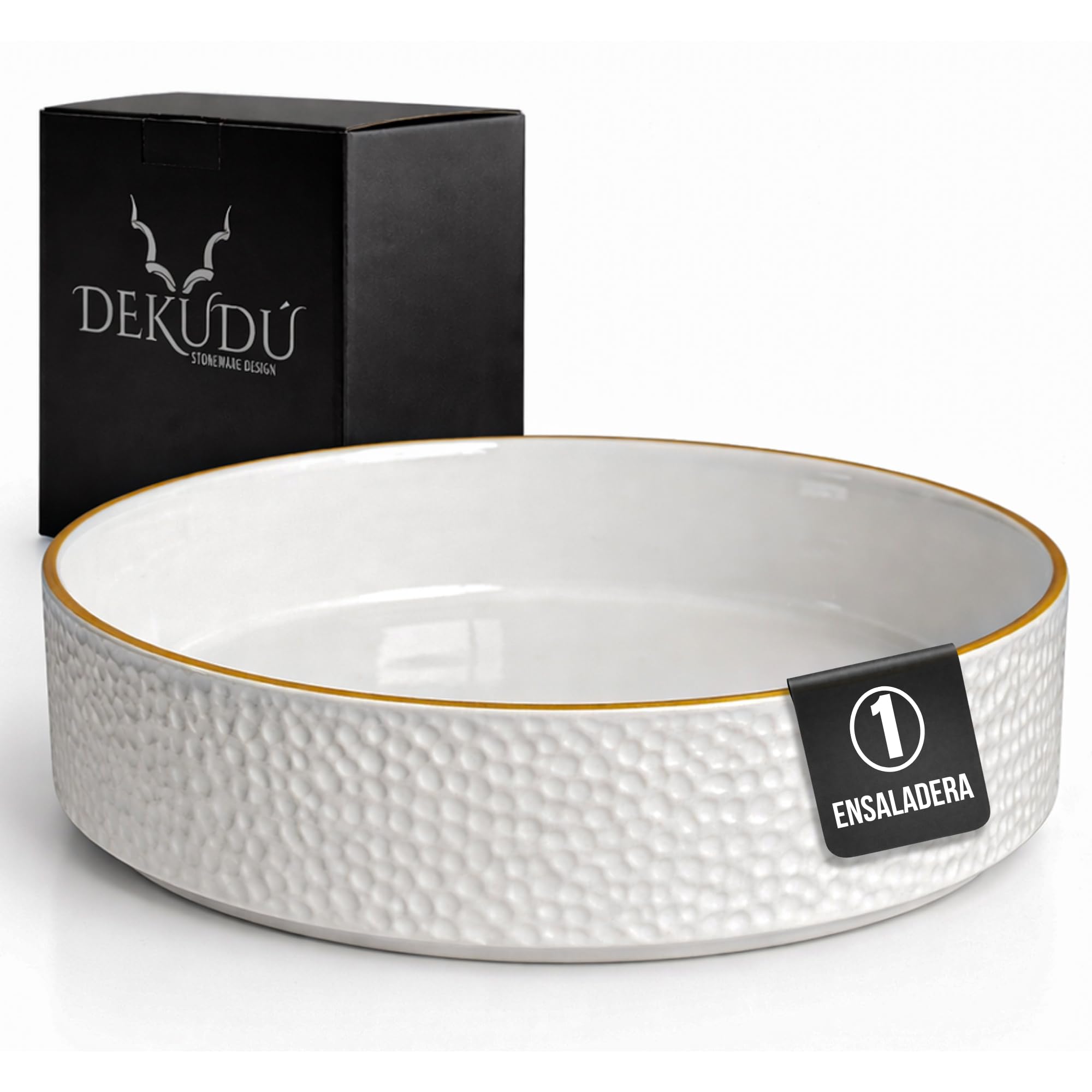 DEKUDÙ Platos Vajilla Platos Llanos Ceramica de Gres de Calidad - Fabricados a Mano - 6 Piezas de 25,5cm - Gran Dureza Aptos Lavavajillas Microondas - Estilo Moderno - Color Blanco — view 8