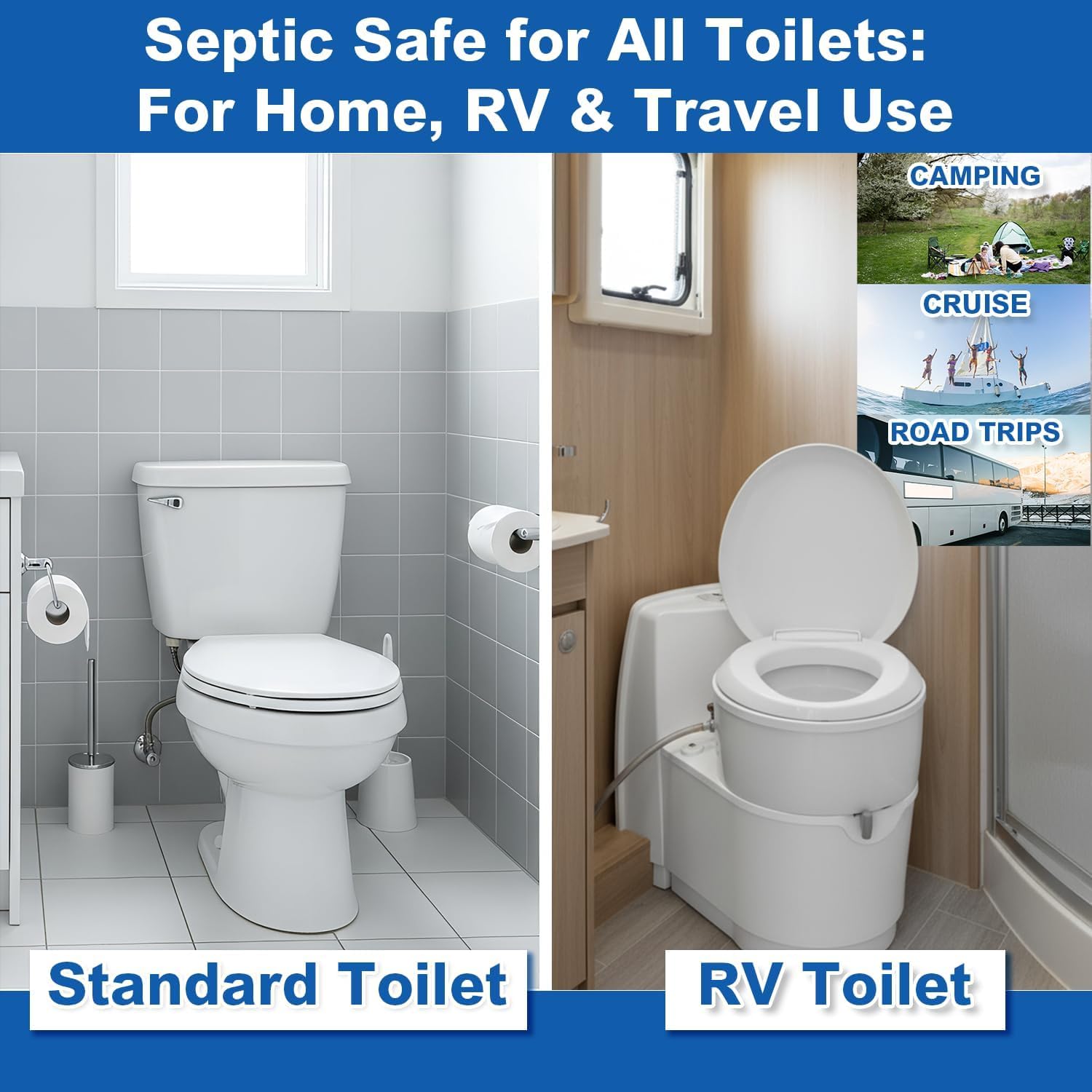 Premium 3-Ply Toilet Paper – 60 Rolls Ultra Soft, Strong, Septic-Safe Commercial Toilet Paper | Super Absorbent Bath Tissue | Ideal for Commercial, Home & RV Use (3-Ply, 60, Count)