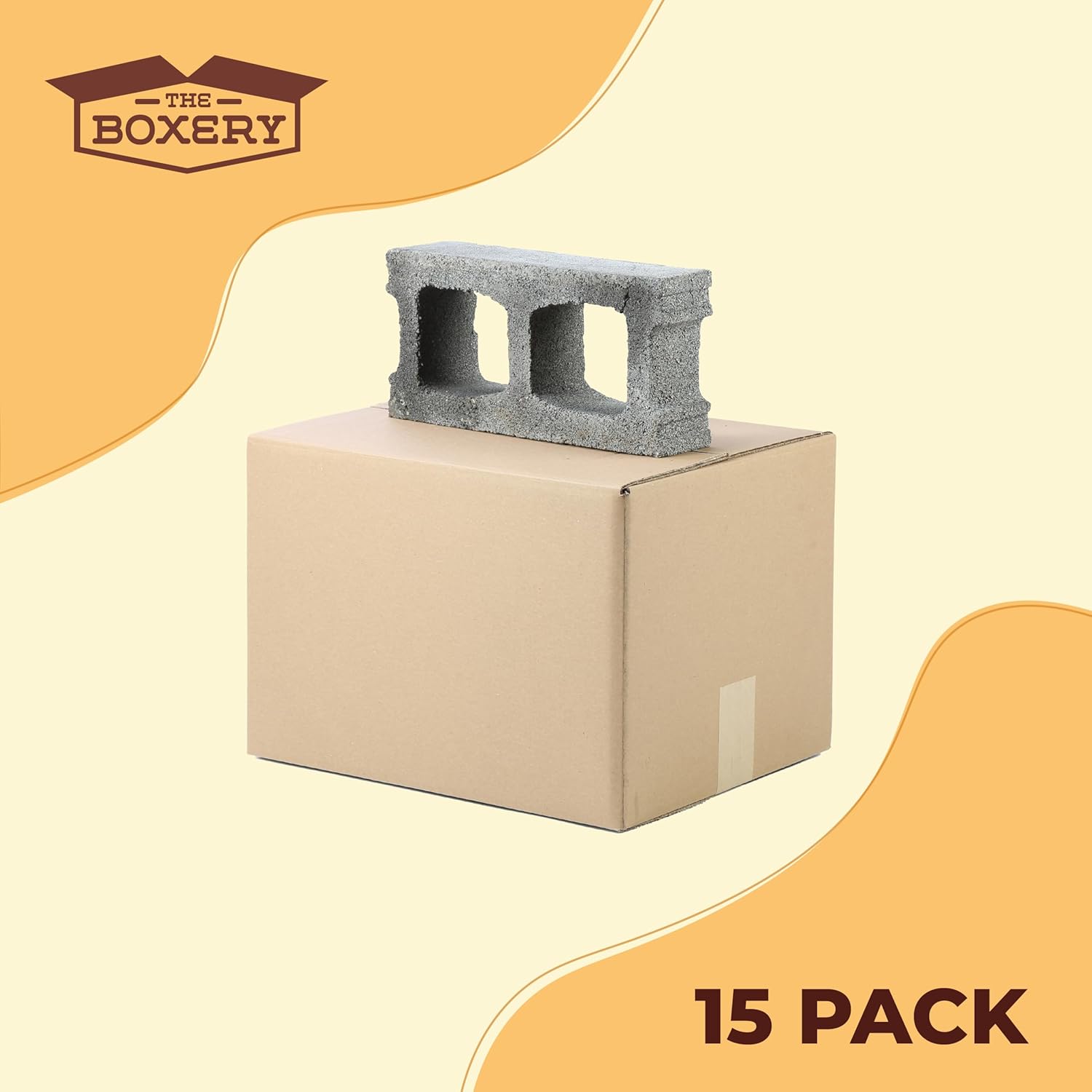The Boxery Heavy-Duty Double Wall (ECT48) - 16"x16"x12" (15-Pack) | Corrugated Boxes for Shipping, Packaging, Moving, Storage Box for Home or Business, Strong Wholesale Bulk Boxes