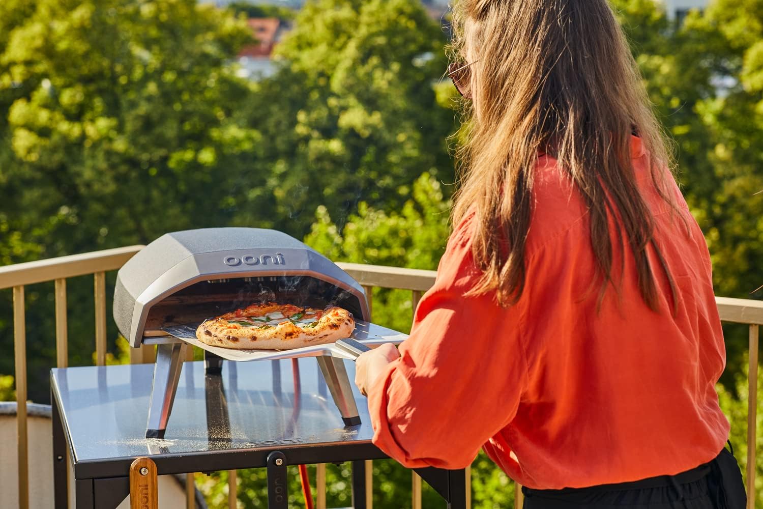 Ooni Medium table modulaire d'extérieur – Chariot de four à pizza de 31 x 23 x 35 In, en acier inoxydable pour grill et barbecue, table d'extérieur
