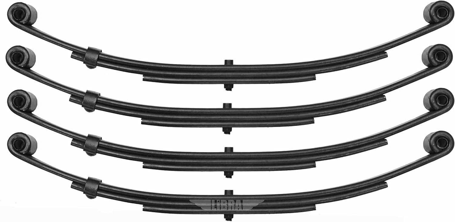 LIBRA Trailer Leaf Spring 3 Leaf Double Eye 2000lbs Cap for 4000lbs Axle -Set 4