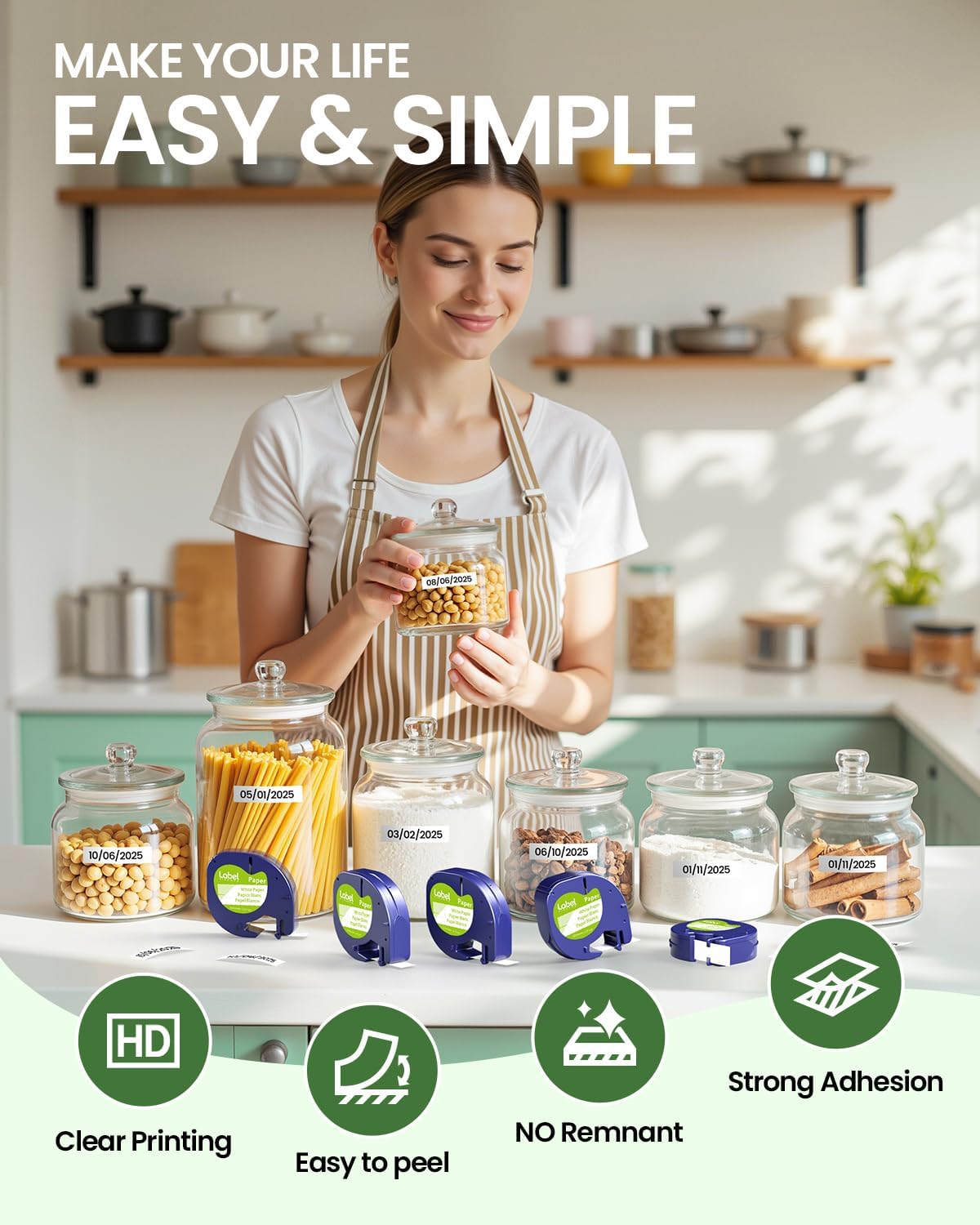 Compatible with Dymo Letratag Refills White Paper Label Maker Tape Replacement for Dymo Label Maker Refills 12mm x 4m (1/2" x 13') for LT-100H 100T Plus 200B, 5-Pack Label KINGDOM 91330 Refills - Image 6