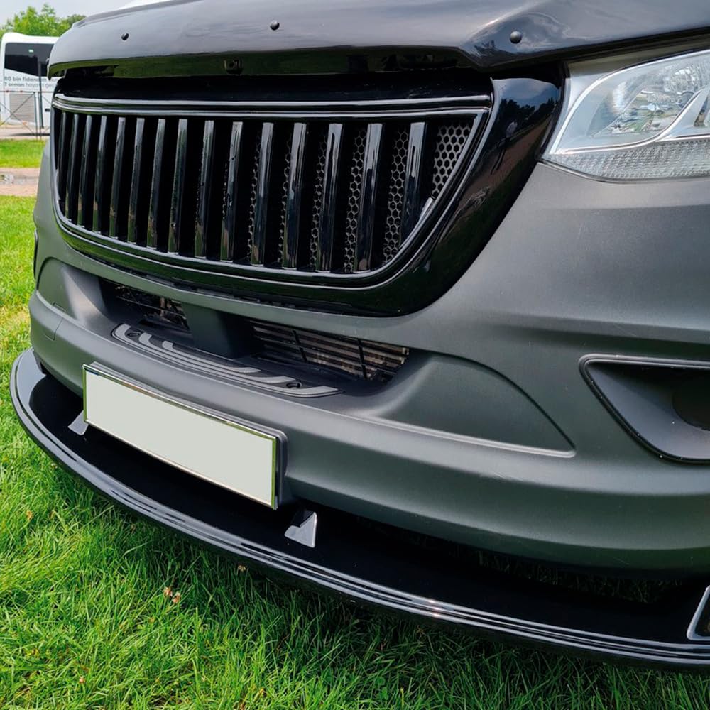 Frontlippe Frontspoiler kompatibel mit MERCEDES Sprinter W907 2018+ mit ABE TÜV Schwarz Glänzend