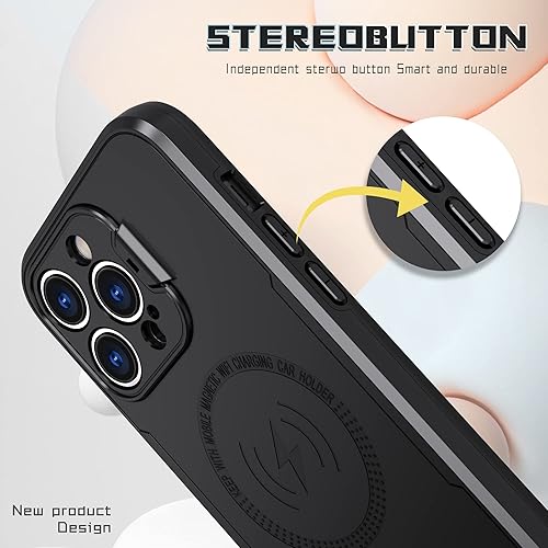 Miniatura 6 de Asuwish Funda de teléfono para iPhone 13 Pro Max 2021 de 6.7 pulgadas con protector de pantalla de vidrio templado Magsafe y soporte delgado para