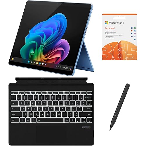Microsoft Surface Pro 13" 3K 120Hz OLED Touchscreen 2-in-1 Tablet Laptop, 12-Core Snapdragon 45 Tops NPU, 16GB RAM 1TB SSD, Backlit Keyboard, Stylus, MS 365, 14-hr Battery, Copilot+, Win 11 Pro