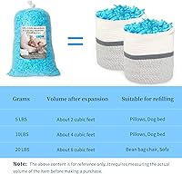 Vista 5 de Jecqbor Relleno de puf, relleno de espuma viscoelástica triturada de 5 libras, relleno de almohada suave para sofá, cojín, animales de peluche, cama