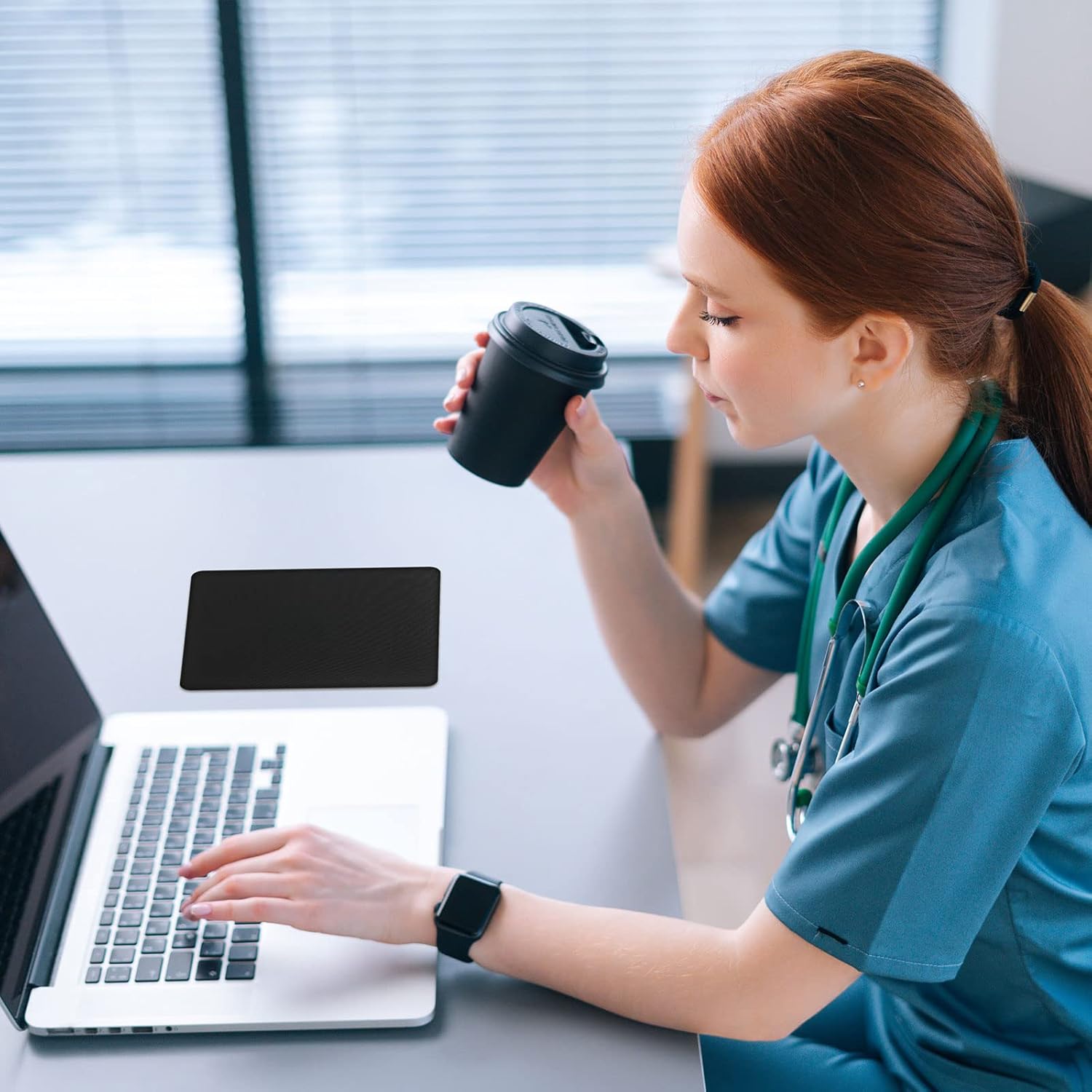 Crtiin 50 Pack Mouse Pad Bulk Computer Mouse Pad Gaming Mousepad for Computers Laptop Christmas Office Appreciation Gifts with Non Slip Rubber Base(7.09 x 8.66 Inch,Black) - Image 4