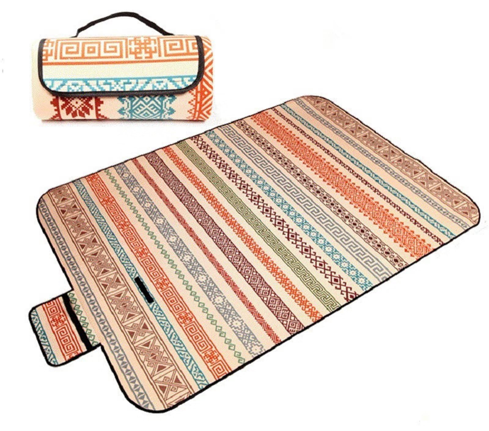 Coperta da Picnic Colore geometria,150x150cm,Grande XXL Picnic Blanket,con Parte Inferiore Impermeabile Tappetino Spiaggia Isolata Pieghevole per Spiaggia,Campeggio,Esterno,Parco,Giardino