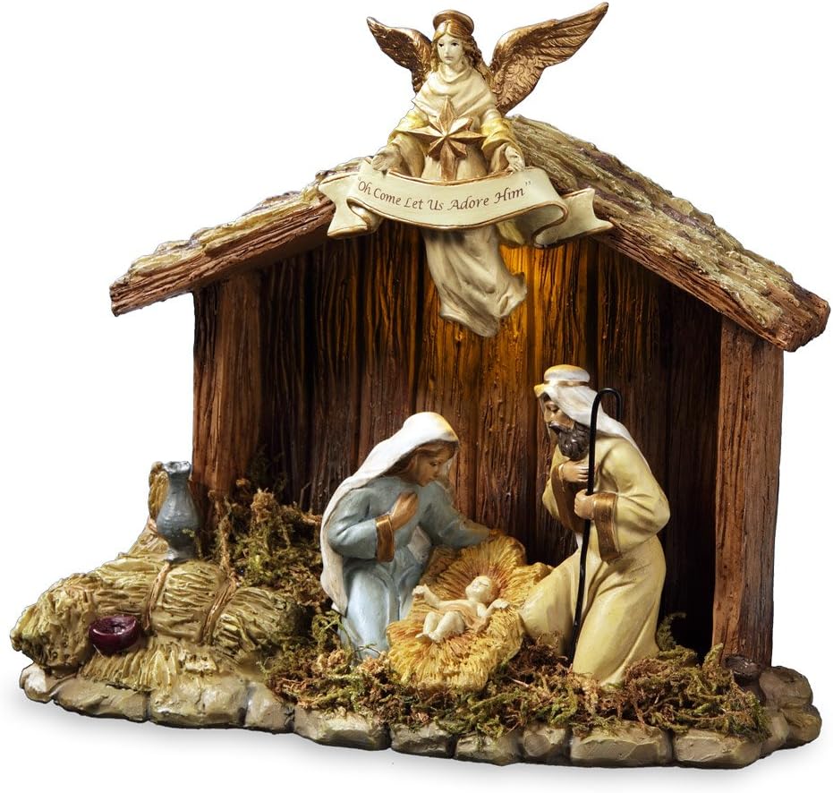 San Francisco Music Box Nativity Stable Musical Figurine