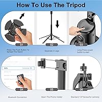 Vista 9 de Trípode para selfie con seguimiento automático de rostros para iPhone con luz, rotación de 360° que sigue tu movimiento, soporte de trípode