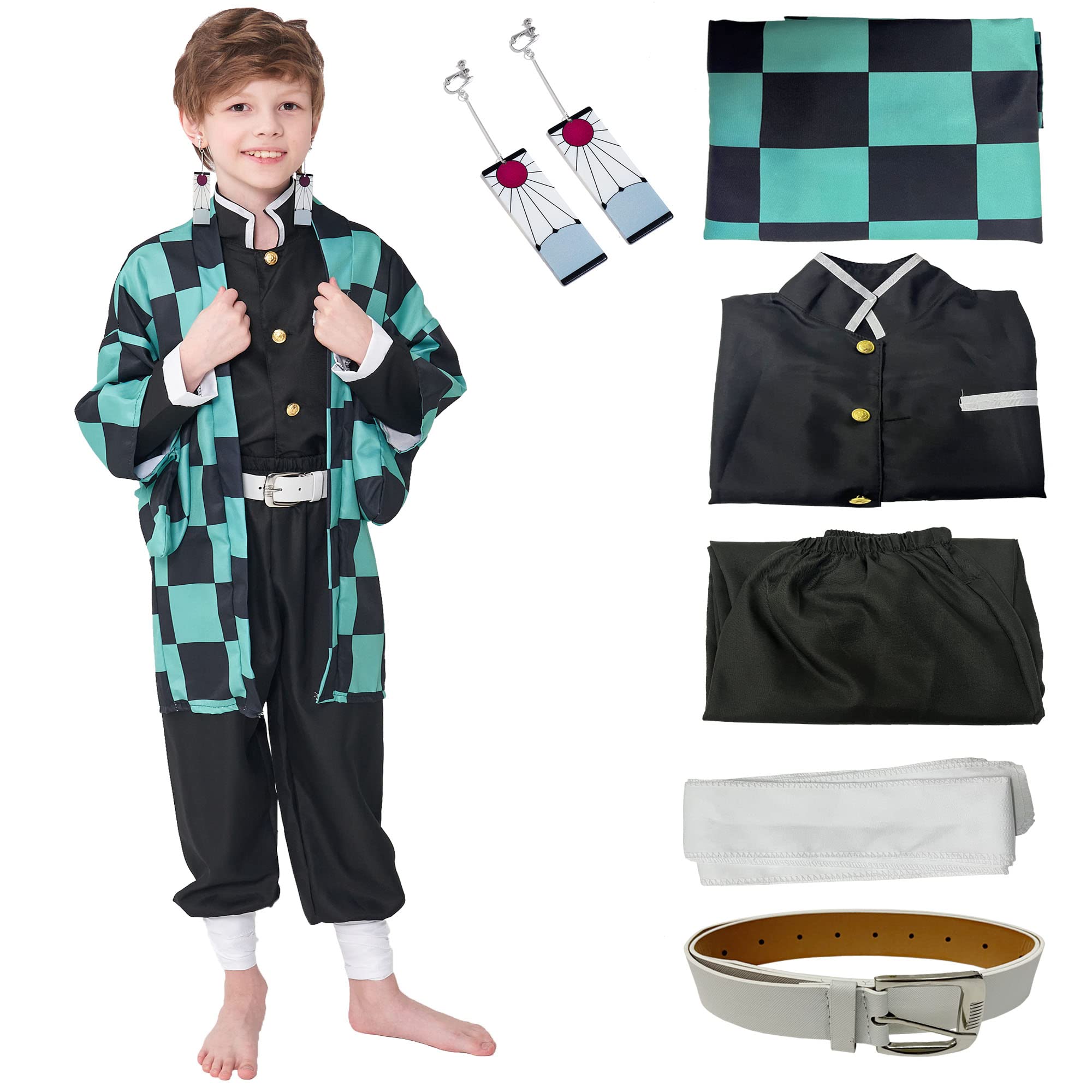 Kids Kimono Costume Cosplay Outfits Set Cloak Halloween Uniform Jackets Cape Costume for kids Adult