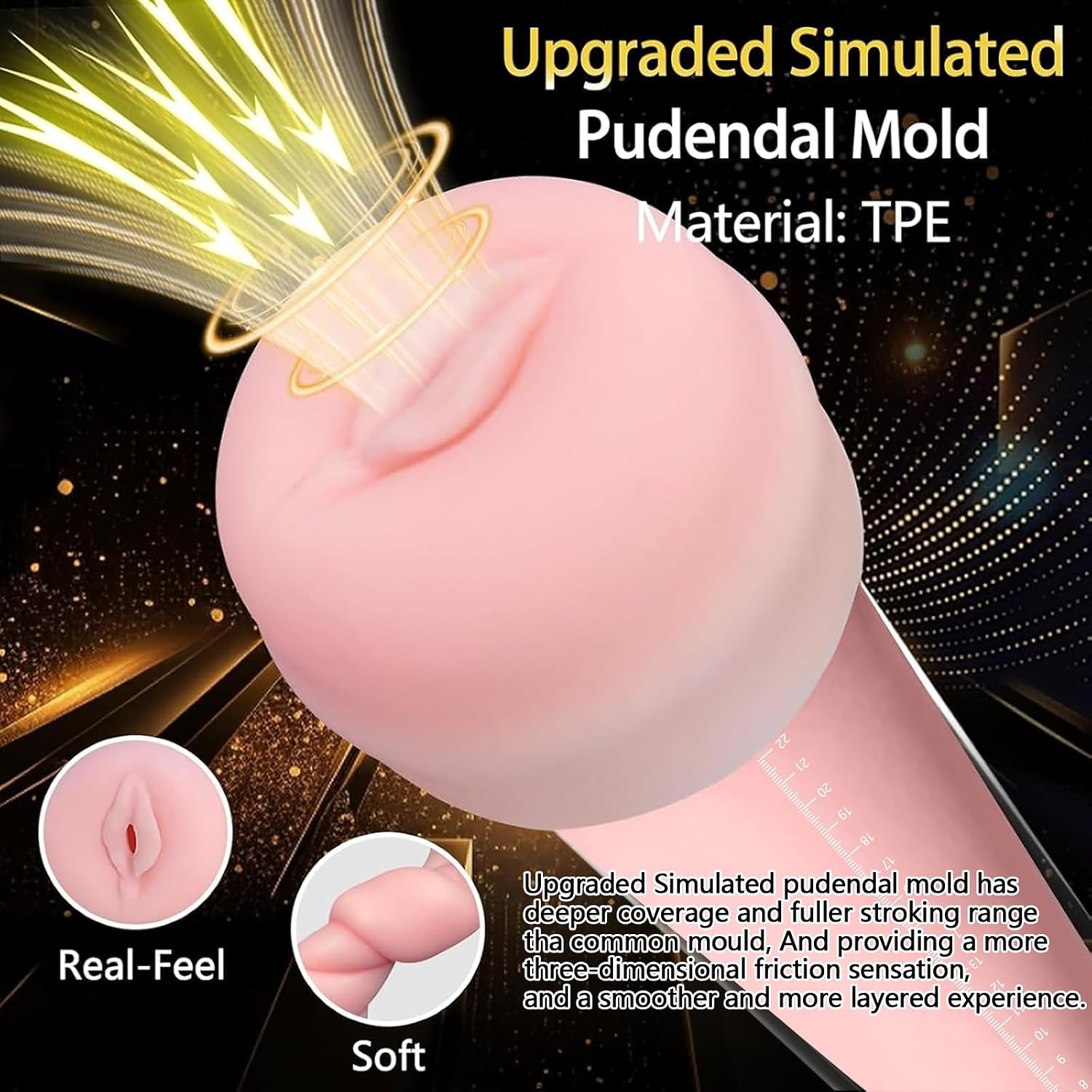 Electric Penis Pump with Upgraded Simulated Pudendal Mold, 5 Powerful Suction Levels Penis Extender for Men, Male Masturbator Adult Sex Toys for Promotes Masculine Vigor and Erections (Black)