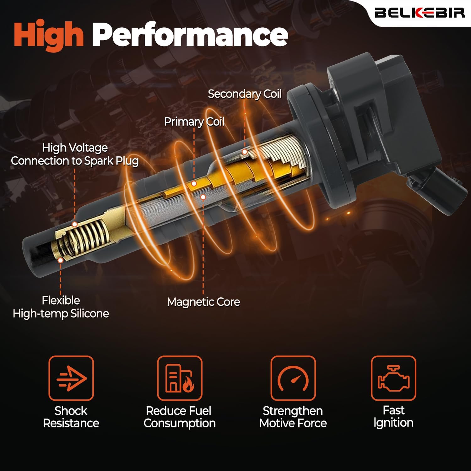4PCS Ignition Coil Pack & Iridium Spark Plugs Compatible with 1.8L L4 1999-2008 Toyota Corolla, 2000-2005 Celica, MR2 Spyder, 2003-2008 Matrix, Pontiac Vibe, 2000-2002 Chevy Prizm Replace UF247 & 4503