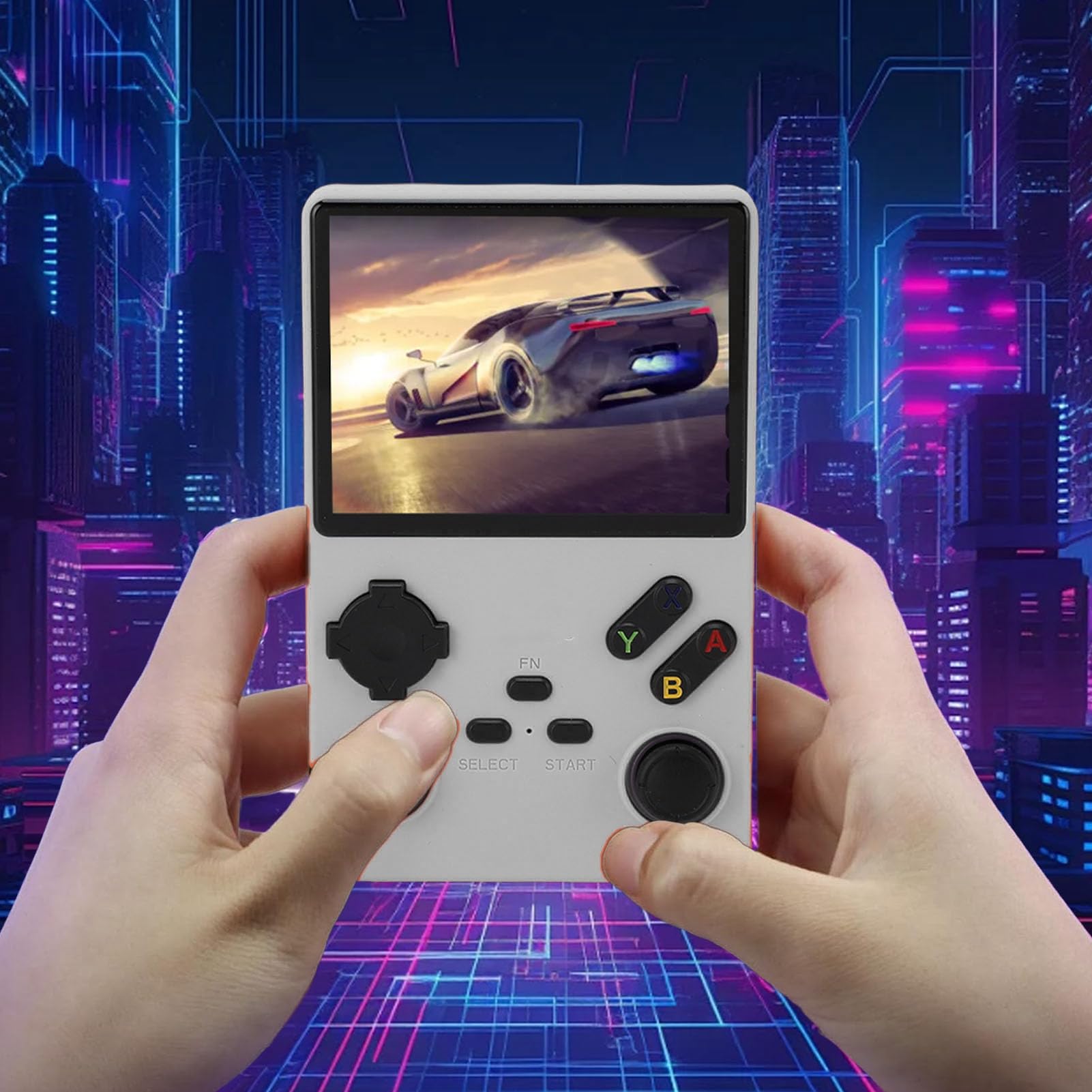 Tangxi Tragbare Spielekonsole, 256 GB Speicher, 3,5-Zoll-Display für Klare Visuelle Effekte, Angenehme Nächte (Silver)