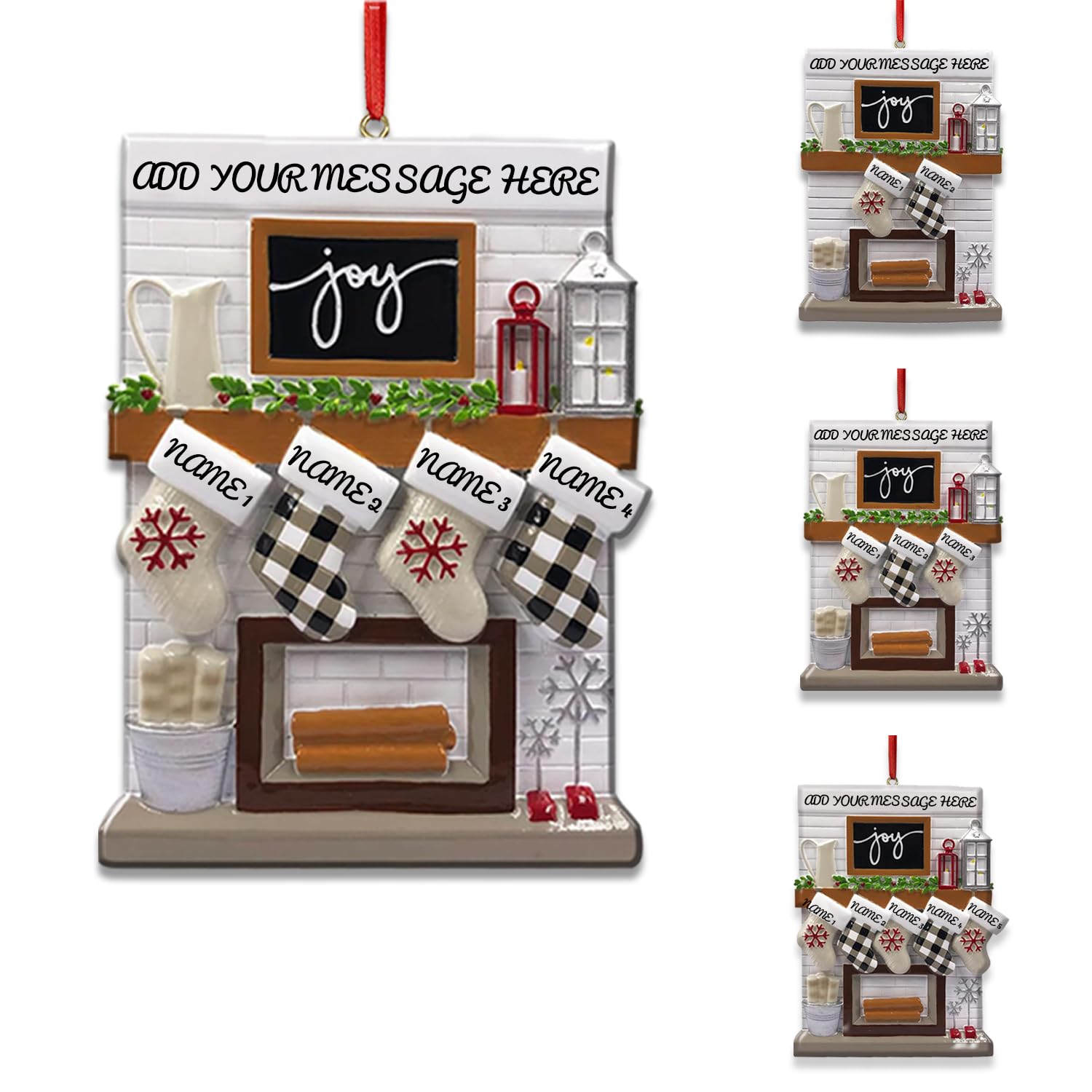 Adorno Navidad Personalizado Apellidos Personalizados Adornos de Navidad para el arbol Añade tu Apellido y bendice a tu Familia (Medias de Navidad)