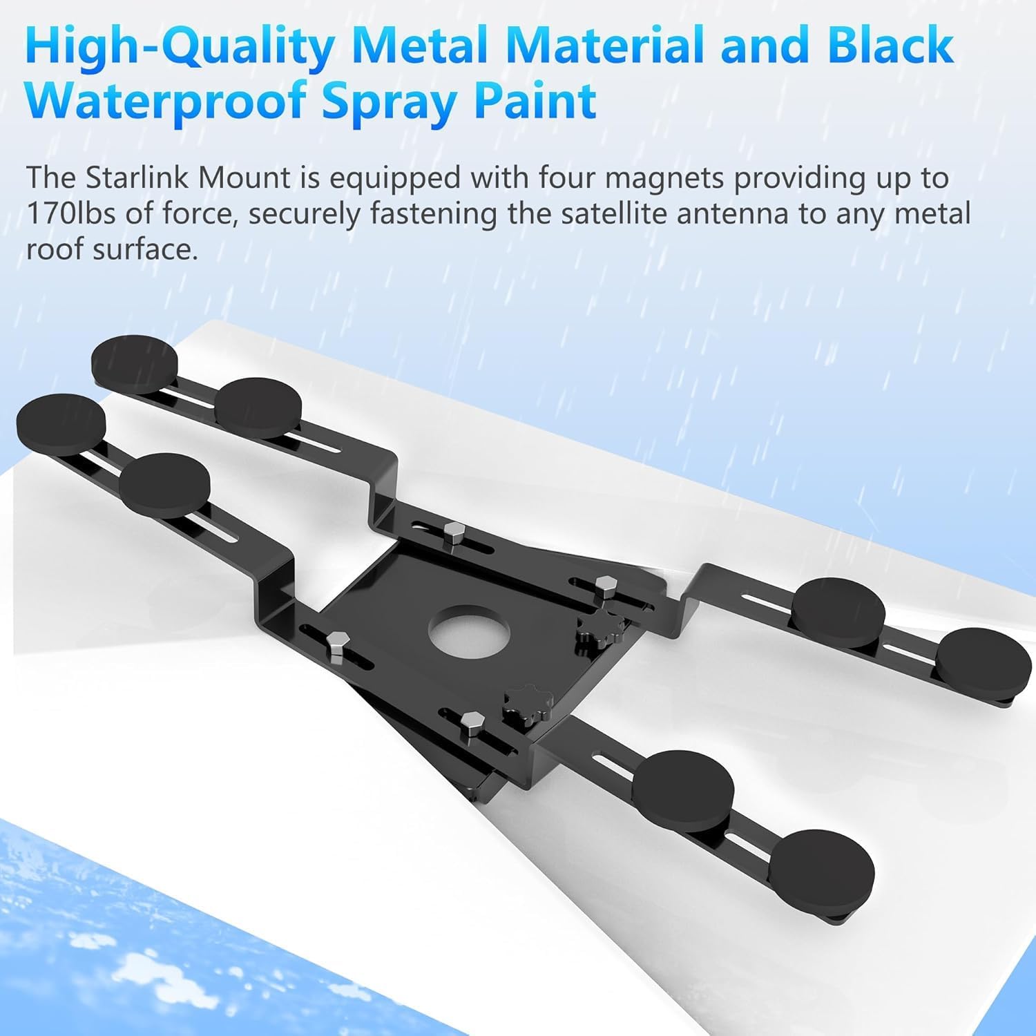 Starlink Gen 3 Magnetic Roof Mount, 8 Magnetic Bases, Up to 176 lbs of Suction Power, Burbifro Starlink Internet Satellite Mounting Kit, Compatible with Starlink Standard Gen3(V3) Dish