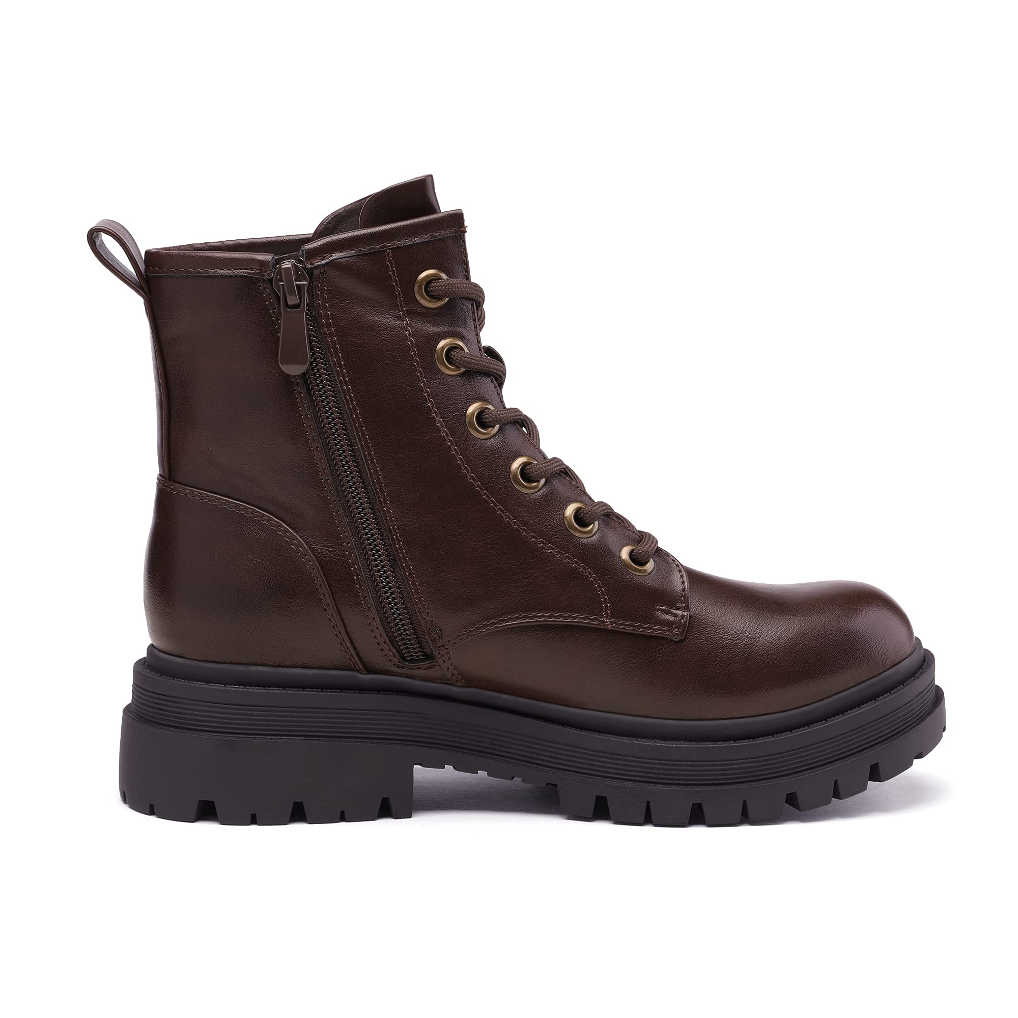 DREAM PAIRS Stivaletti da Combattimento con Lacci Neri per Le Donne Tomaia Idrorepellente Stivaletti Donna Stivali Donna