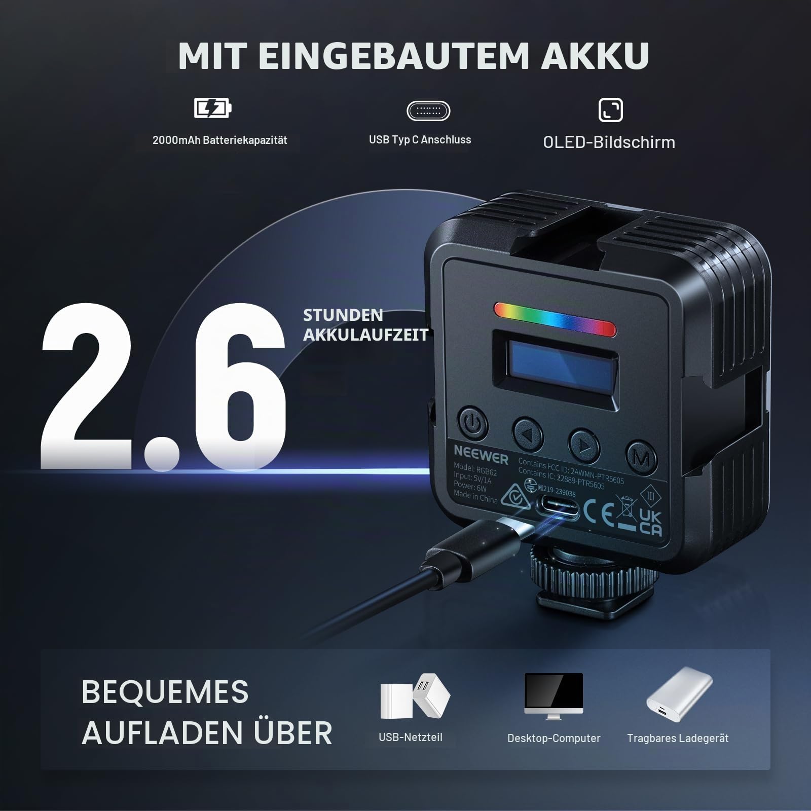 Neewer RGB62 Videoleuchte – Bild 6