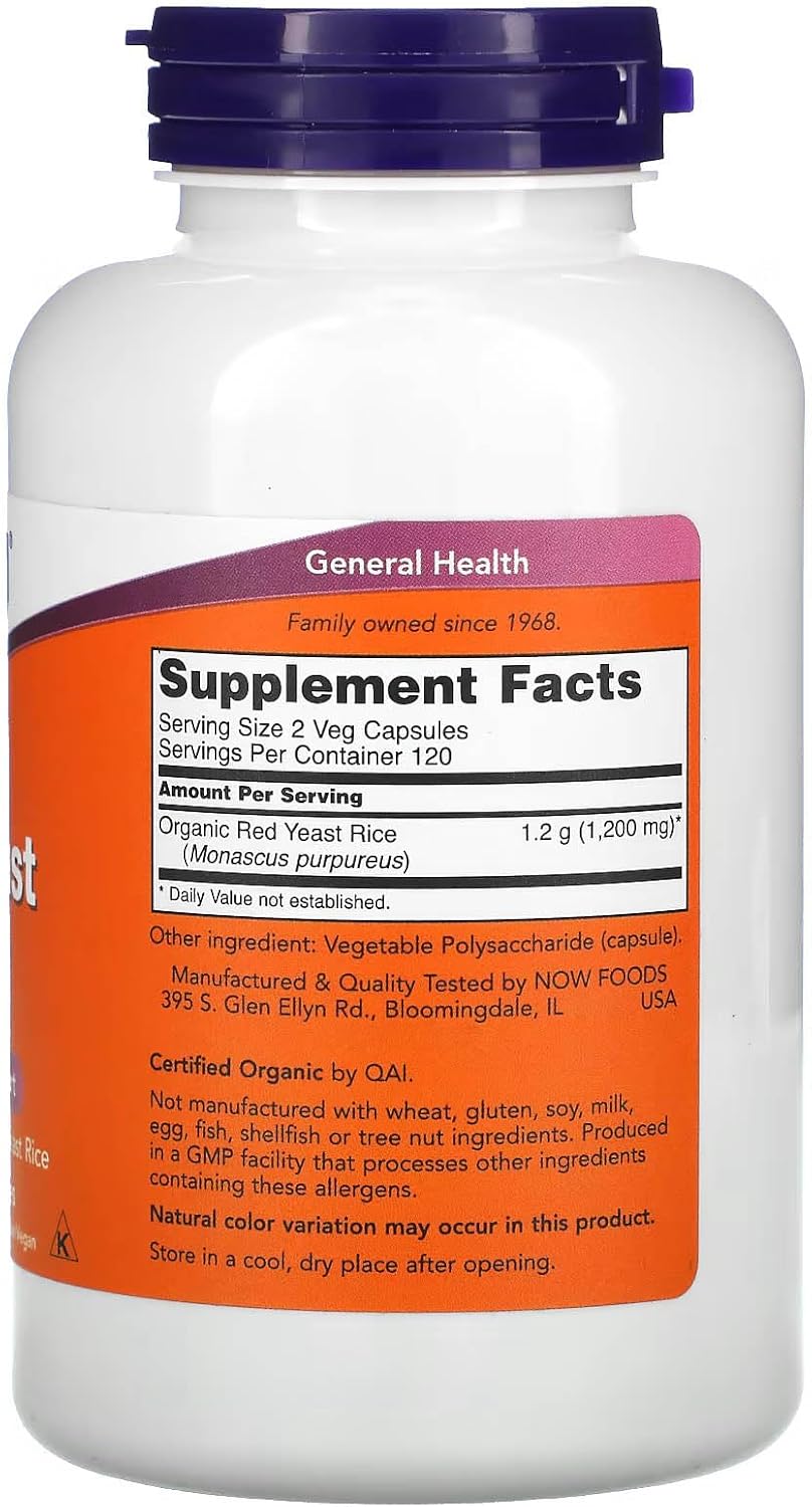 NOW Foods Red Yeast Rice 600 mg, 240 Count (Pack of 1)
