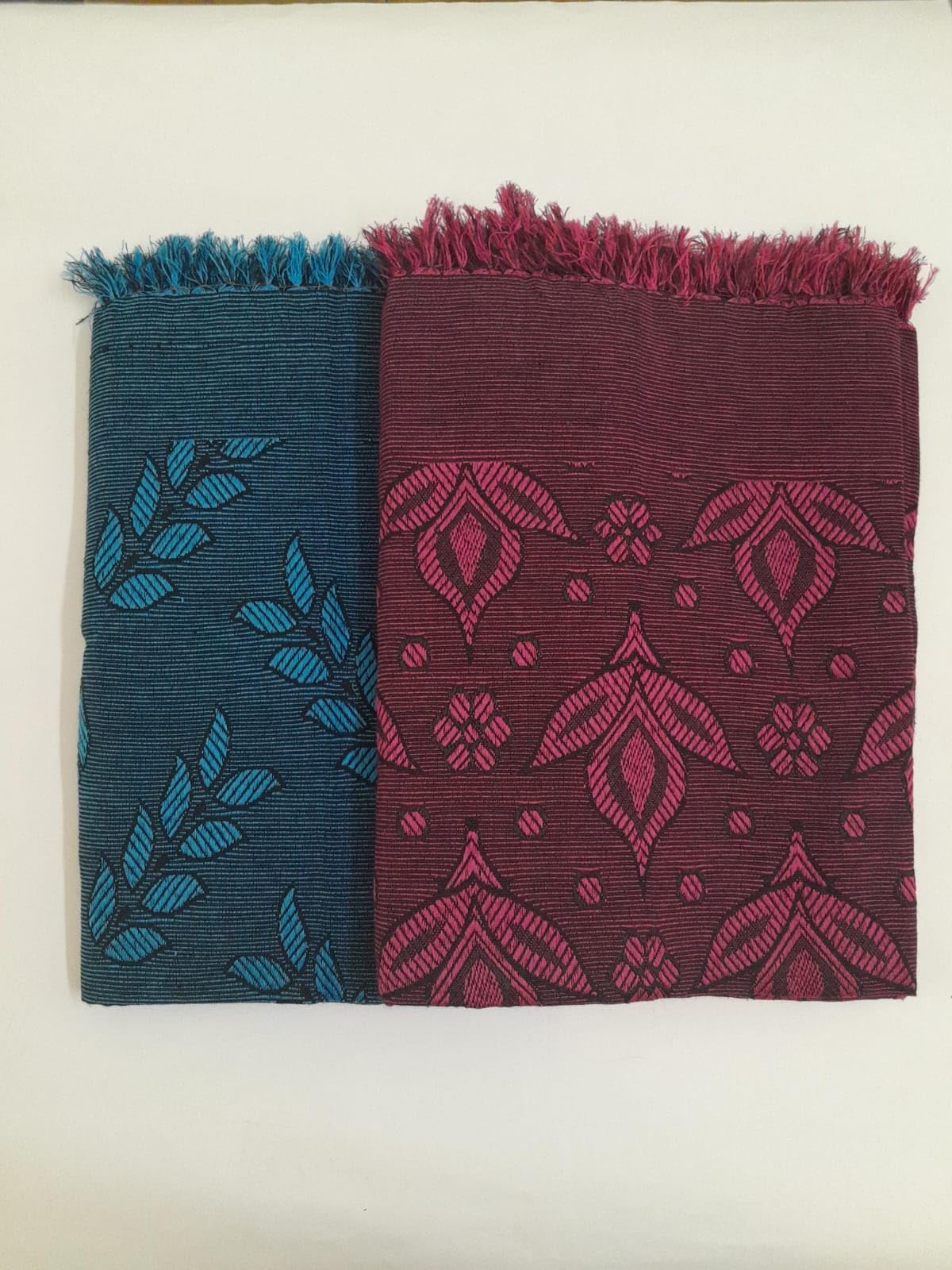IKAA Single COT Jaquard BEDSHEETS (52 INCH X 85INCH) Pack of 2 Blanket (Pink & Blue)-image-34