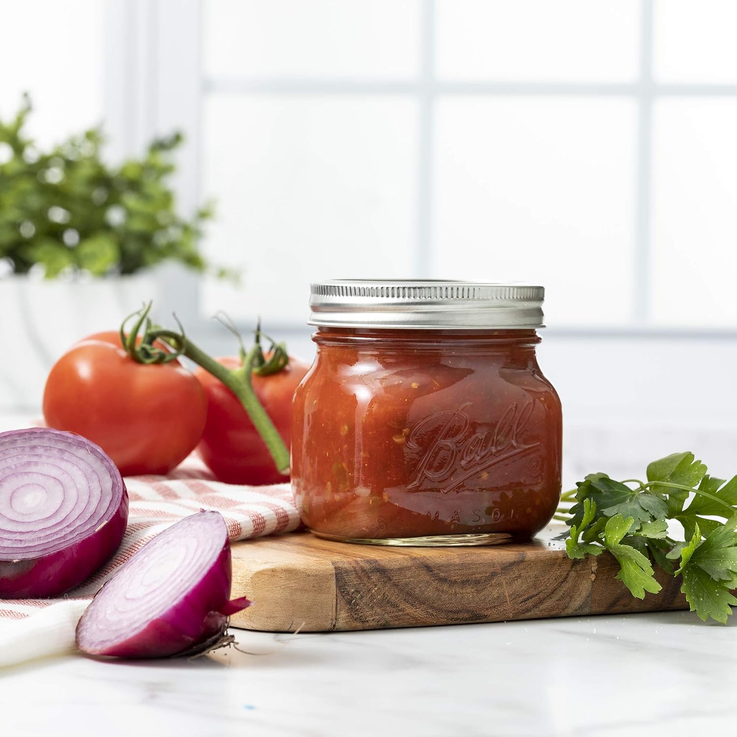 Ball Wide Mouth Mason Jars (16 oz/Capacity) [4 Pack] with Airtight lids and Bands. For Canning, Fermenting, Pickling, Decor - Freezing, Microwave And Dishwasher Safe. Bundled With SEWANTA Jar Opener