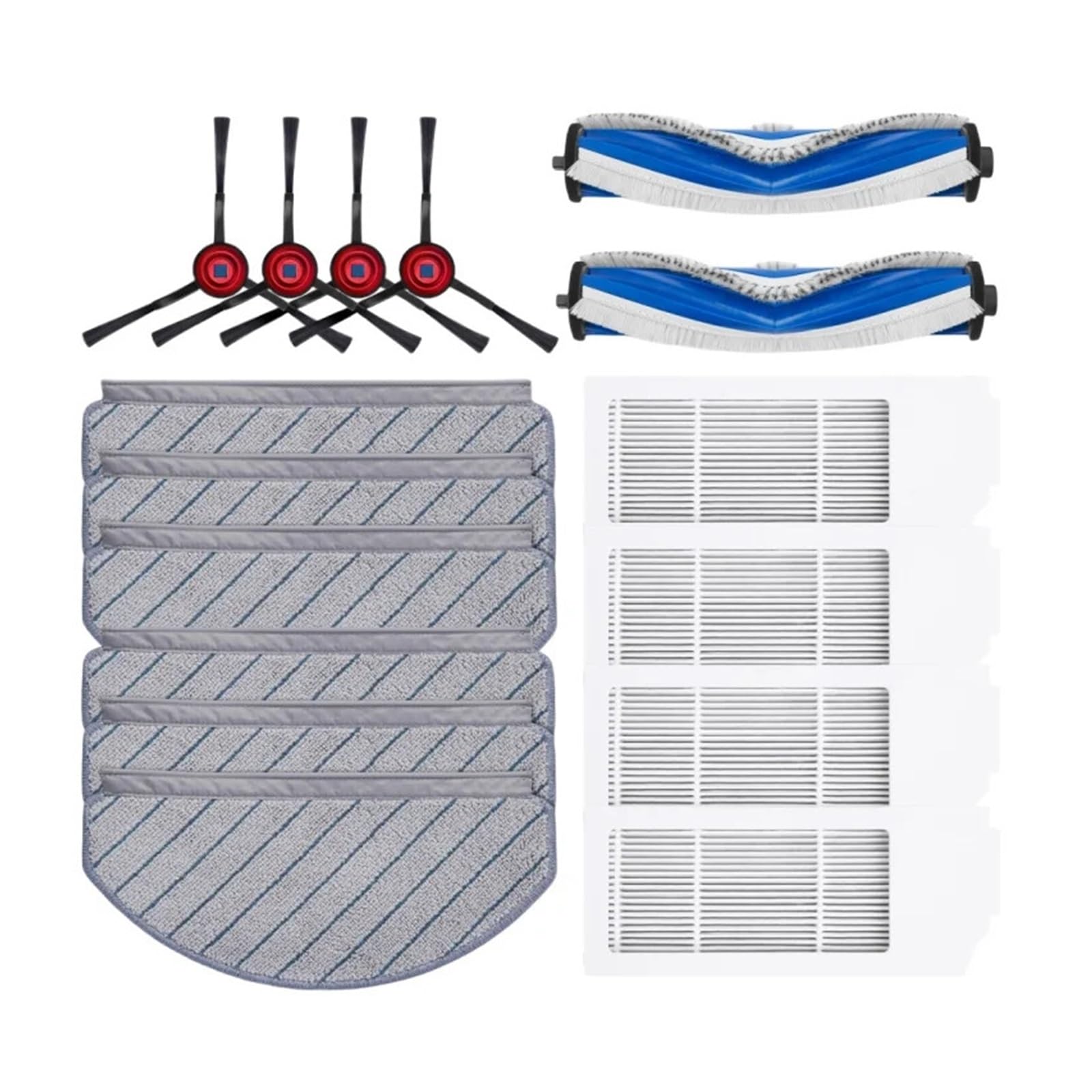 Kompatibel mit ECOVACS N20 Pro Plus Saugroboter, Ersatzteil-Set: Hauptbürste, Seitenbürste, Filter, Wischtücher, Staubbeutel(Parts Pack 2)