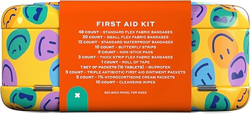 Miniatura 9 de Welly First Aid Kit - Adhesive Flexible Fabric and Waterproof Bandages, Tape and Non-Stick Pads, Butterfly Strips, Single Use Ointments Triple
