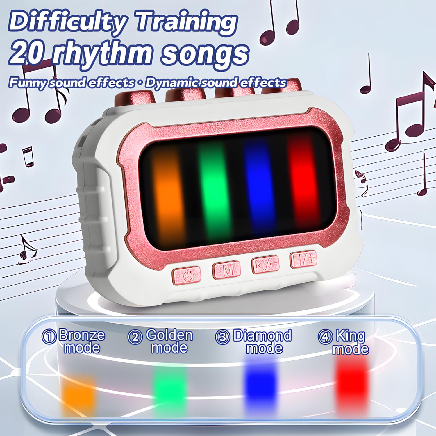 Music Rhythm Game Machine, Fast-Press Reaction Challenge Game for All Ages Portable Musical Sensory Fidget Toy - Image 4