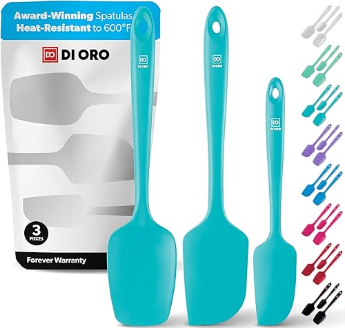 DI ORO Juego de espátulas de silicona  Espátulas de cocina de goma para hornear, cocinar y mezclar  Resistente al calor a 600 F y libre de BPA
