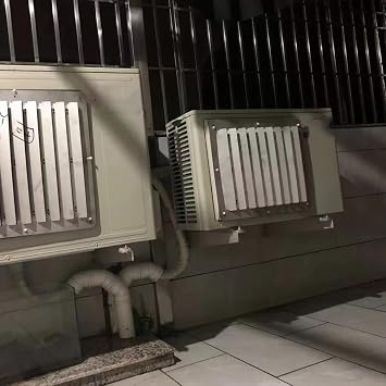 Outdoor AC Unit Cover Air Conditioner Deflector, All-Weather Stainless Steel Shutter Deflector Air Outlet Anti-Direct Blowing Prevention Heat Dissipation Wind Shield ,Condenser Protective Cover