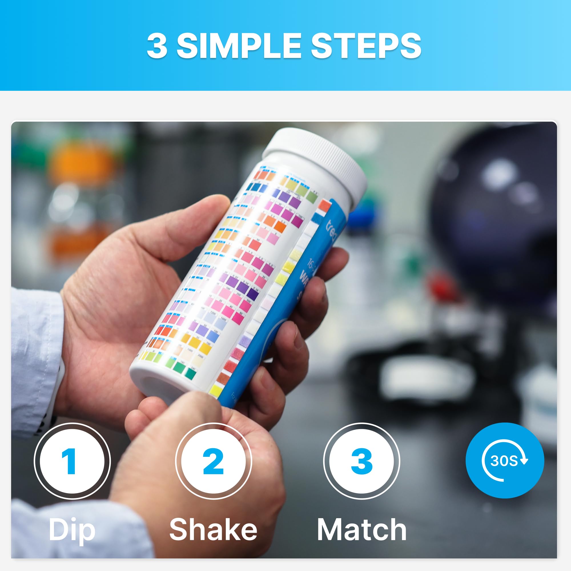 Aiperq Kit D'analyse De L'eau Potable 16 En 1 Bandelettes De Test D'eau Potable Kit De Test D Pour Le Test De Qualite De Leau A Domicile Test Rapide Facile 100 Piece 90237976