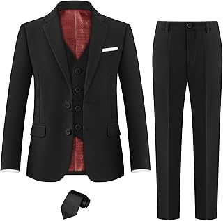 Boys Formal Suits Set, from Toddlers to Teen, Adjustable Waist, with Suspenders