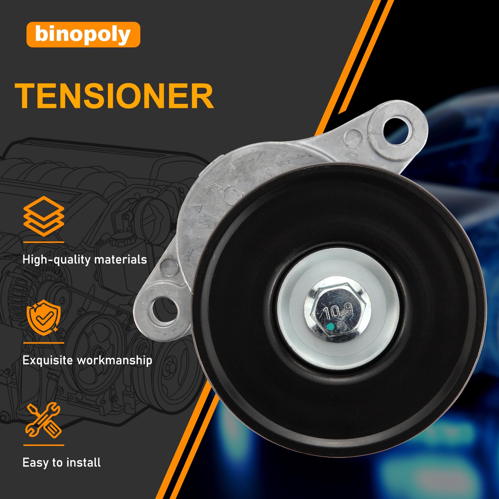 ALT TENSIONER Belt Idler Pulley For Suzuki Grand Vitara, Chevy Tracker 1999-2008 - OE Quality