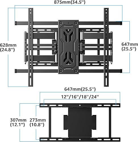 Miniatura 9 de MOUNTUP Soporte de pared para TV de movimiento completo resistente para televisores grandes de 50 a 110 pulgadas, soporta 250 libras, soporte de TV