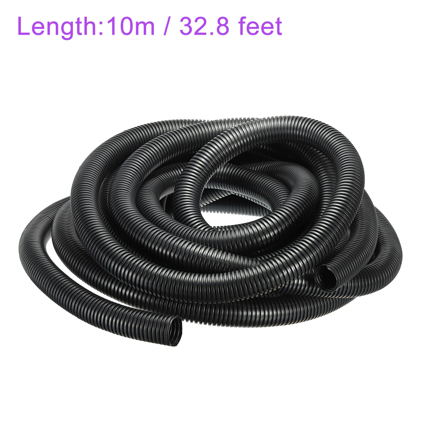 DMiotech 34,5mmx29mmx10m Plástico No-Dividido Corrugado Tubo Interior Exterior Cables Gestión para Envoltura Ordenado Oficina Jardín